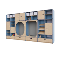 Детская стенка с местом для хранения и зонами отдыха из коллекции «НЕГА» (цвет голубой) - «globural.ru» - Воткинск