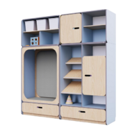 Детская стенка с местом для хранения и прямоугольной зоной отдыха из коллекции «НЕГА» (цвет голубой) - «globural.ru» - Воткинск