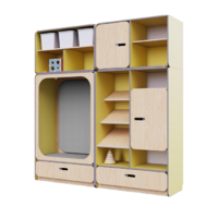 Детская стенка с местом для хранения и прямоугольной зоной отдыха из коллекции «НЕГА» (цвет желтый) - «globural.ru» - Воткинск