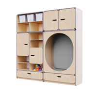 Детская стенка с местом для хранения и овальной зоной отдыха из коллекции «НЕГА» (цвет бежевый) - «globural.ru» - Воткинск