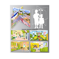 Напольный стенд для сюжетно-ролевых игр 4-х сторонний (детская комната, гостиная, кухня, комната в детском саду) - «globural.ru» - Воткинск