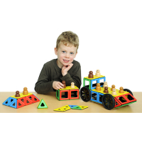 Набор Полидрон Магнитный "Конструируем транспорт" с дополнительным комплектом колес (Расширенный) - «globural.ru» - Воткинск