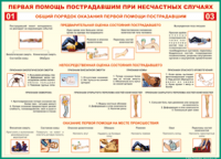  Таблица Общий порядок оказания первой помощи пострадавшим 1000*1400 винил	 - «globural.ru» - Воткинск