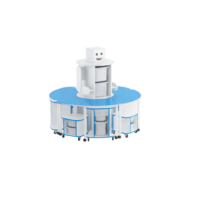 Модуль-стеллаж "Робот- Робик" (синий-белый) - «globural.ru» - Воткинск