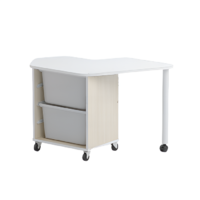 Стол детский правый Робик 002 (дуб молочный/белый) - «globural.ru» - Воткинск