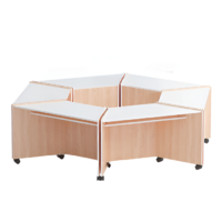 Композиция из корпусных столов трапеций (бук/белый) - «globural.ru» - Воткинск