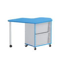 Стол детский левый Робик 002 (белый/синий) - «globural.ru» - Воткинск