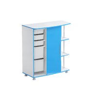 Стеллаж правый Робик 001 (белый/синий) - «globural.ru» - Воткинск