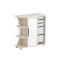 Стеллаж левый Робик 001 (дуб молочный/белый)  - «globural.ru» - Воткинск