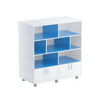 Шкаф-стеллаж (белый/синий) - «globural.ru» - Воткинск