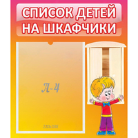 Стенд "Список детей на шкафчики" №1 - «globural.ru» - Воткинск