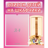 Стенд "Список детей на шкафчики" - «globural.ru» - Воткинск