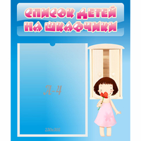 Стенд "Список детей на шкафчики" №7 - «globural.ru» - Воткинск