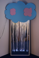 Зеркальное панно с фиброоптическими нитями «Разноцветный дождь» - «globural.ru» - Воткинск