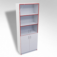 Стеллаж полуоткрытый А-310 ТР со стеклом ЛДСП  - «globural.ru» - Воткинск