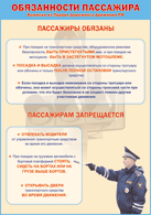 Плакат "Обязанности пассажира" 1000*1400 винил - «globural.ru» - Воткинск