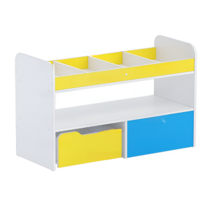 Стеллаж для пособий 1 (белый/желтый/синий) - «globural.ru» - Воткинск