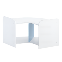 Стеллаж для пособий 7 (белый/прибрежный синий) - «globural.ru» - Воткинск