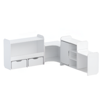 Набор стеллажей для игрушек и пособий "Росток" (белый) - «globural.ru» - Воткинск