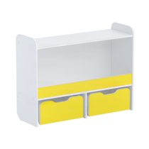 Стеллаж для игрушек и пособий "Росток 1" (белый/желтый) - «globural.ru» - Воткинск