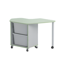 Стол детский правый Робик 002 (серый/фисташковый) - «globural.ru» - Воткинск