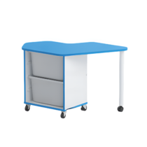 Стол детский правый Робик 002 (белый/синий) - «globural.ru» - Воткинск