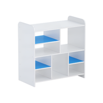 Стеллаж для пособий 2 (белый/синий) - «globural.ru» - Воткинск