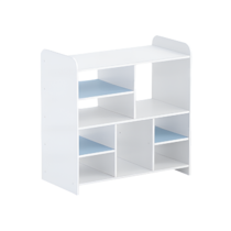 Стеллаж для пособий 2 (белый/прибрежный синий)  - «globural.ru» - Воткинск