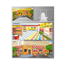 Стенд для сюжетно-ролевых игр 2-х сторонний (супермаркет, кафе) - «globural.ru» - Воткинск