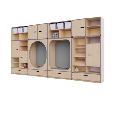 Детская стенка с местом для хранения и зонами отдыха из коллекции «НЕГА» (цвет бежевый) - «globural.ru» - Воткинск