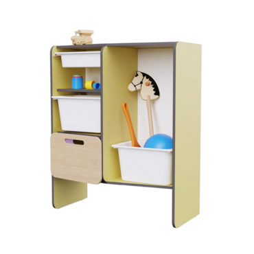 Шкаф для игрушек во входную группу из коллекции мебели «НЕГА» (цвет желтый) - «globural.ru» - Воткинск
