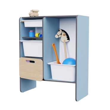 Шкаф для игрушек во входную группу из коллекции мебели «НЕГА» (цвет голубой) - «globural.ru» - Воткинск