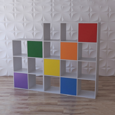 Стеллаж для игрушек и книг "Яркие акценты" - «globural.ru» - Воткинск