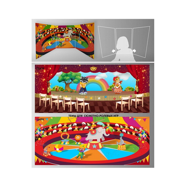 Стенд для сюжетно-ролевых игр 2-х сторонний (Цирк, театр) - «globural.ru» - Воткинск