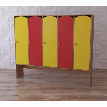 Шкаф 5-секционный с нишей под скамью "Яркое детство" - «globural.ru» - Воткинск