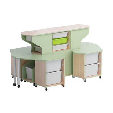 Модуль-стеллаж "Робот-Робик 002" (бук/фисташковый) - «globural.ru» - Воткинск