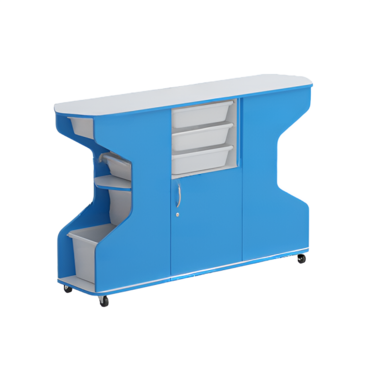 Стеллаж Робик 002 (синий/белый) - «globural.ru» - Воткинск