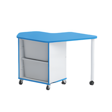 Стол детский правый Робик 002 (белый/синий) - «globural.ru» - Воткинск