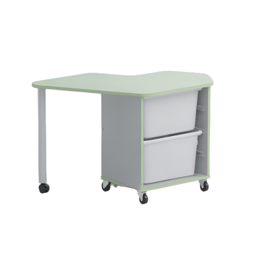 Стол детский левый Робик 002 (серый/фисташковый)  - «globural.ru» - Воткинск