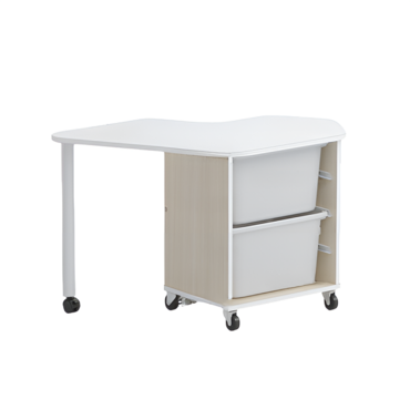 Стол детский левый Робик 002 (дуб молочный/белый) - «globural.ru» - Воткинск