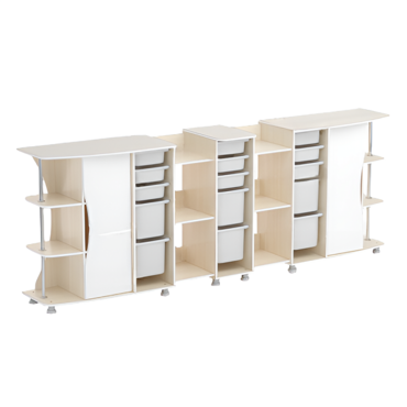 Модульные стеллажи Робик 001 (дуб молочный/белый) - «globural.ru» - Воткинск