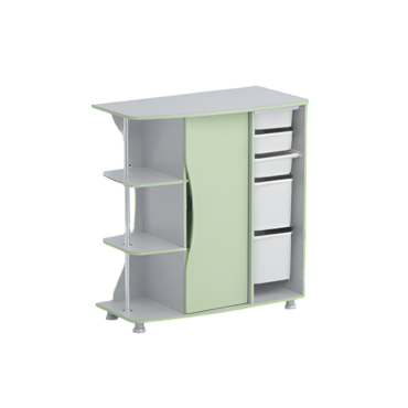 Стеллаж левый Робик 001 (серый/фисташковый)  - «globural.ru» - Воткинск