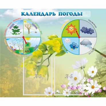 Стенд "Календарь погоды" с 2 карманами - «globural.ru» - Воткинск