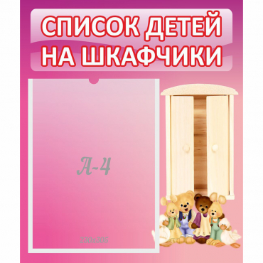Стенд "Список детей на шкафчики" - «globural.ru» - Воткинск